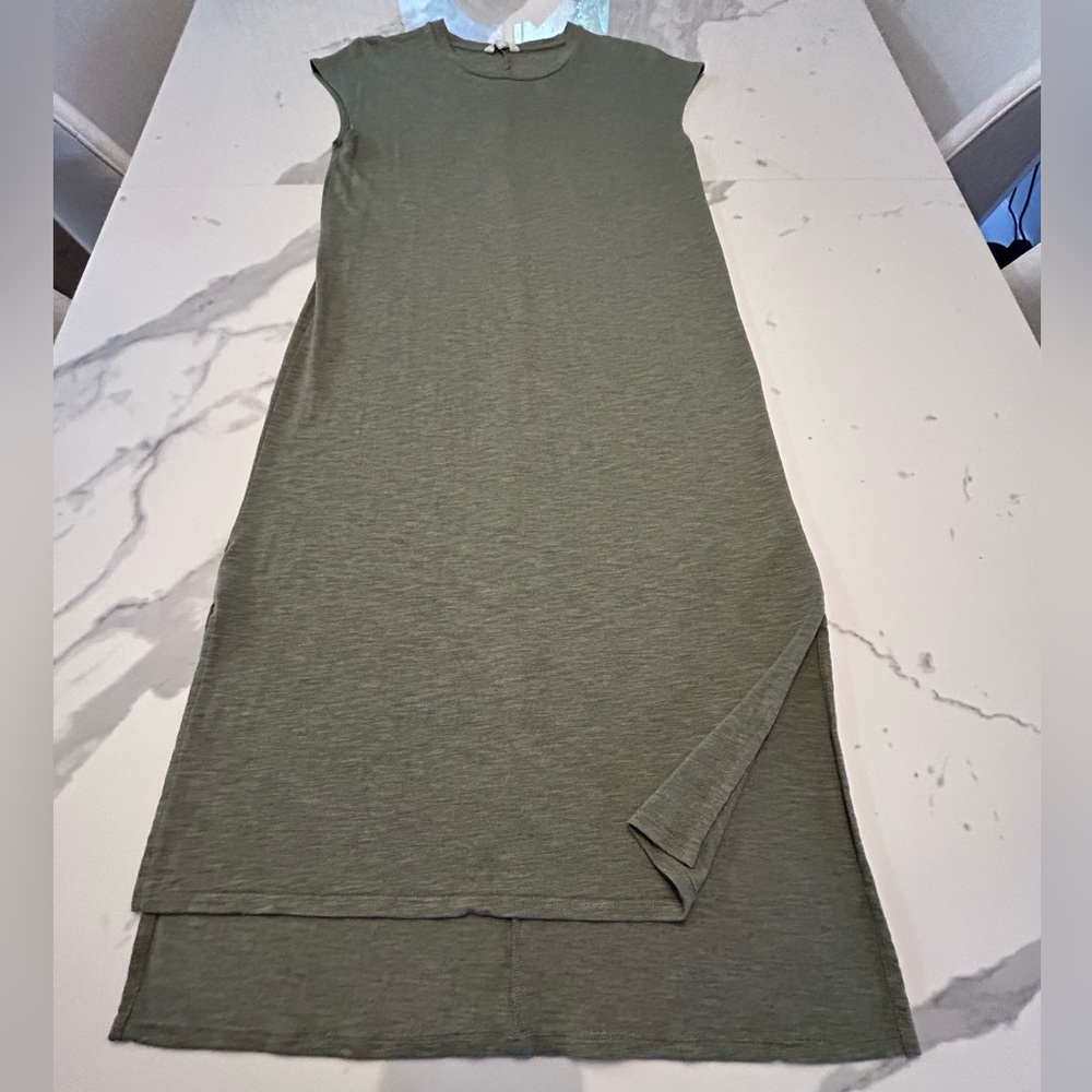 Olive Green Madewell T-shirt Midi Dress, Sz L